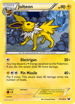 Jolteon #37 Jolteon - Dark Explorers - #37 - Pokemon TCG card