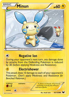 Minun #40 Minun - Dark Explorers - #40 - Pokemon TCG card