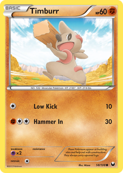 Timburr #58 Timburr - Dark Explorers - #58 - Pokemon TCG card