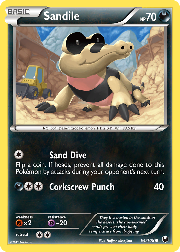 Sandile - Dark Explorers - #64 - Pokemon TCG card