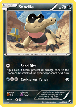 Sandile #64 Sandile - Dark Explorers - #64 - Pokemon TCG card