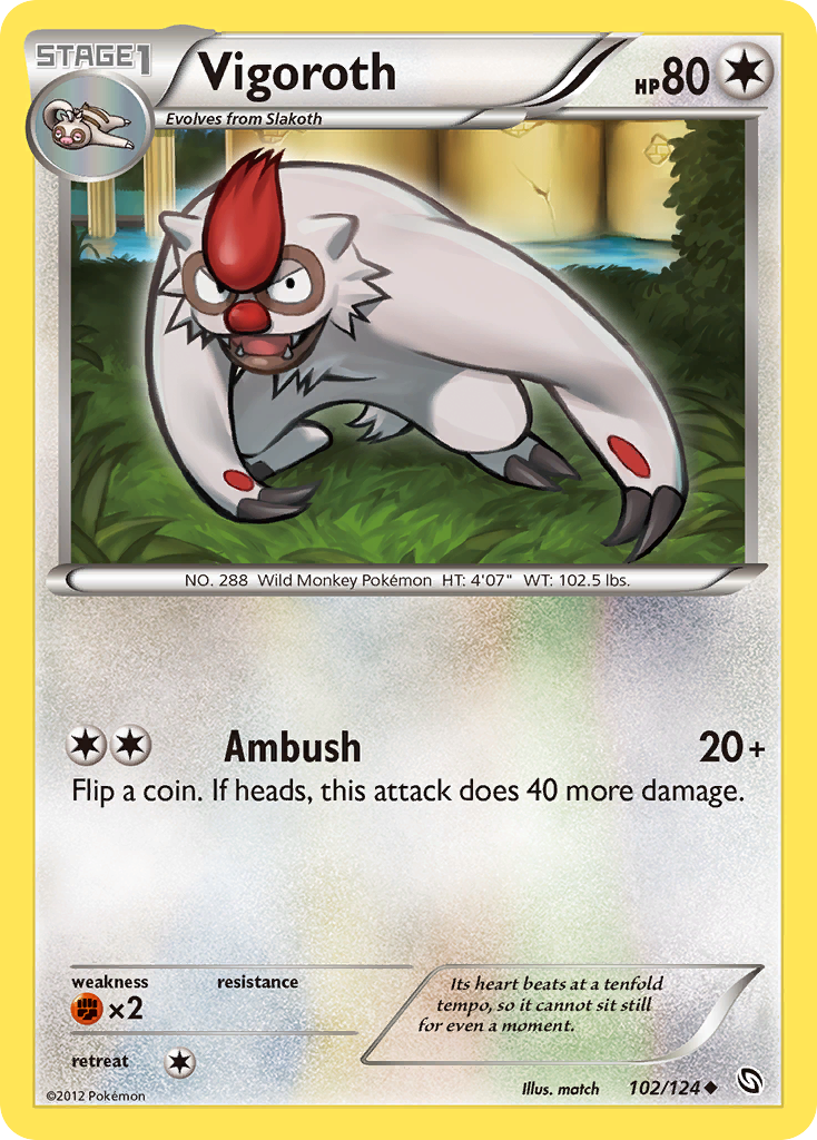 Vigoroth - Dragons Exalted - #102 - Pokemon TCG card