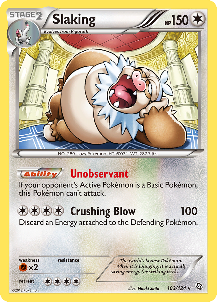 Slaking - Dragons Exalted - #103 - Pokemon TCG card