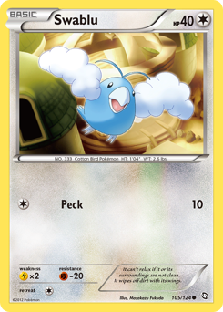 Swablu #105 Swablu - Dragons Exalted - #105 - Pokemon TCG card
