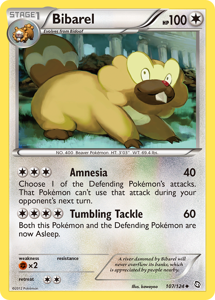 Bibarel - Dragons Exalted - #107 - Pokemon TCG card