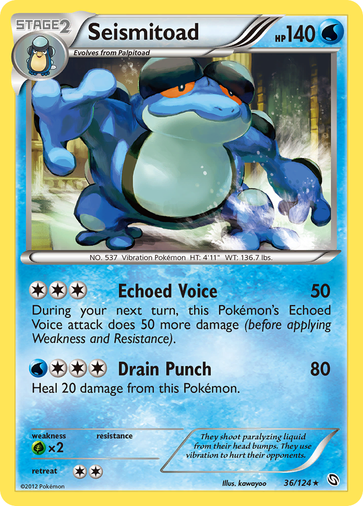 Seismitoad - Dragons Exalted - #36 - Pokemon TCG card