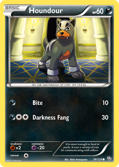 Houndour #74 Houndour - Dragons Exalted - #74 - Pokemon TCG card