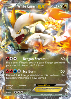 White Kyurem-EX - Boundaries Crossed - #103 - Pokemon TCG card