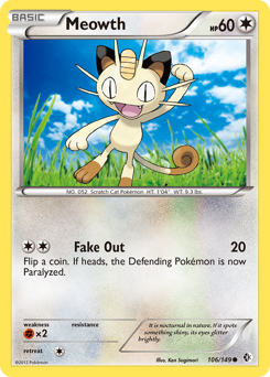 Meowth #106 Meowth - Boundaries Crossed - #106 - Pokemon TCG card