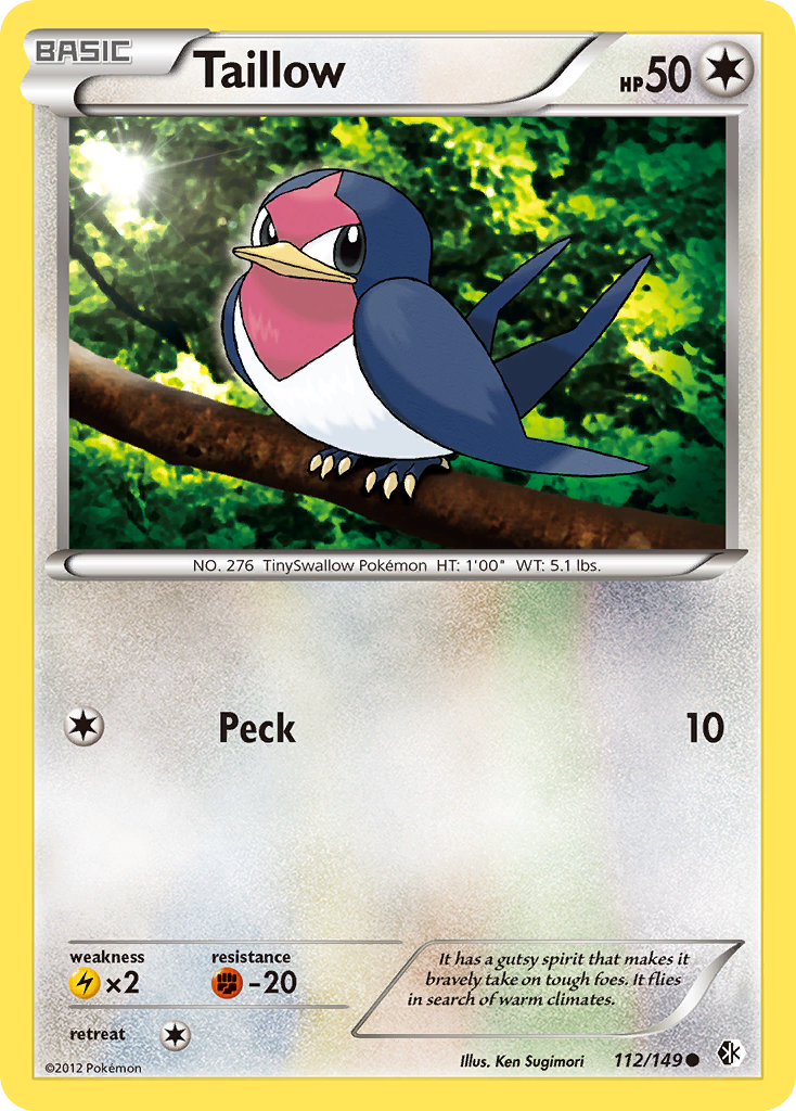 Taillow - Boundaries Crossed - #112 - Pokemon TCG card