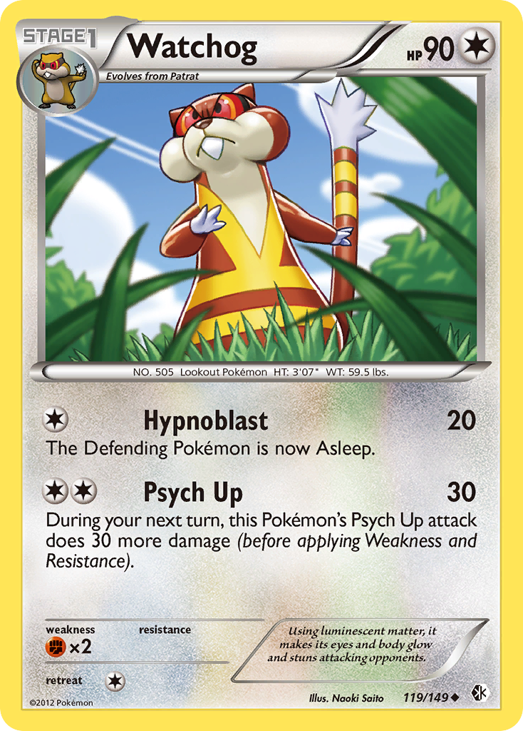 Watchog - Boundaries Crossed - #119 - Pokemon TCG card