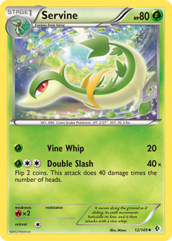 Servine #12 Servine - Boundaries Crossed - #12 - Pokemon TCG card