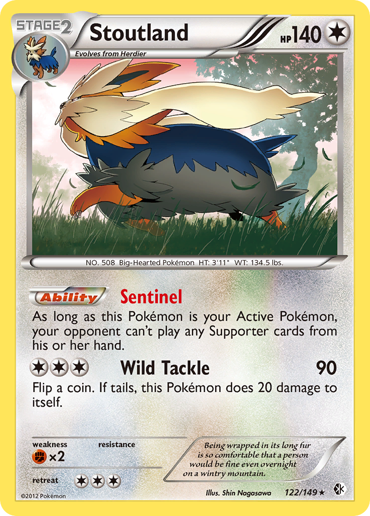 Stoutland - Boundaries Crossed - #122 - Pokemon TCG card