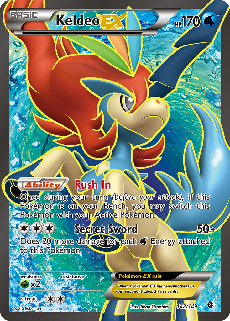 Keldeo-EX - Boundaries Crossed - #142 - Pokemon TCG card