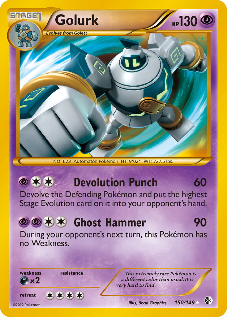 Golurk - Boundaries Crossed - #150 - Pokemon TCG card