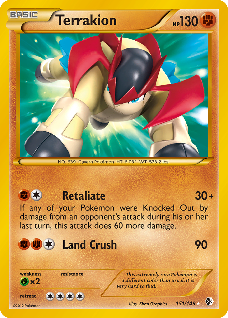 Terrakion - Boundaries Crossed - #151 - Pokemon TCG card