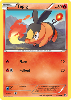 Tepig - Boundaries Crossed - #24 - Pokemon TCG card