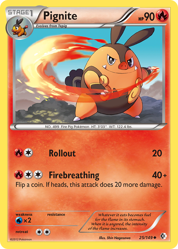 Pignite - Boundaries Crossed - #25 - Pokemon TCG card