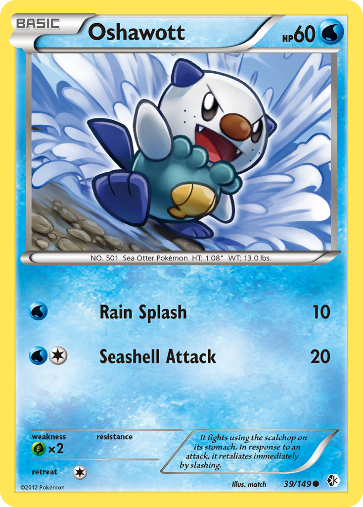 Oshawott - Boundaries Crossed - #39 - Pokemon TCG card