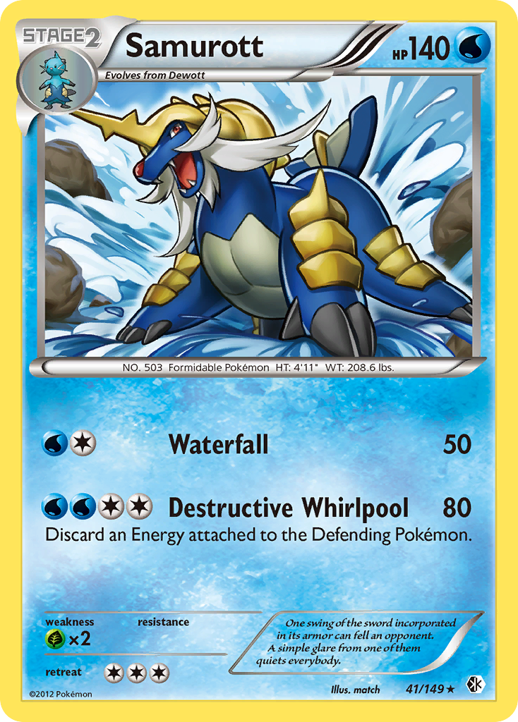 Samurott - Boundaries Crossed - #41 - Pokemon TCG card