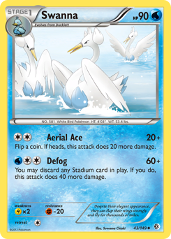 Swanna #43 Swanna - Boundaries Crossed - #43 - Pokemon TCG card