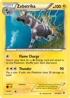 Zebstrika #57 Zebstrika - Boundaries Crossed - #57 - Pokemon TCG card