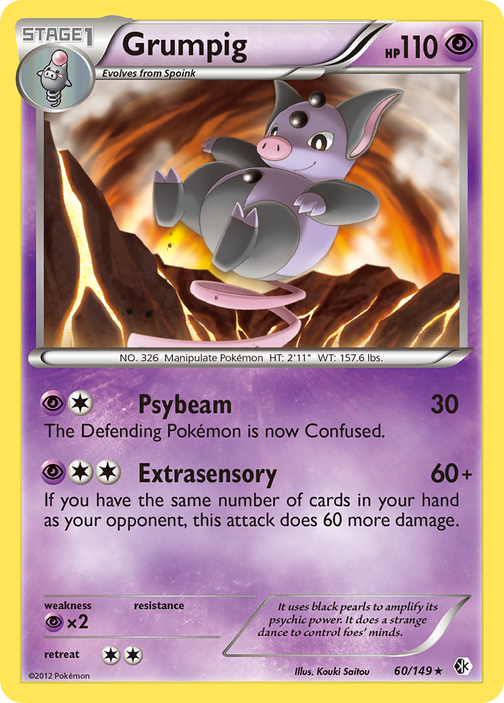 Grumpig - Boundaries Crossed - #60 - Pokemon TCG card