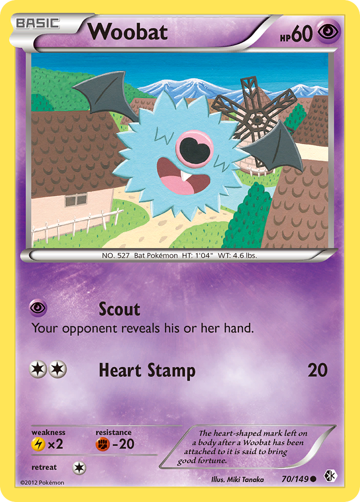 Woobat - Boundaries Crossed - #70 - Pokemon TCG card