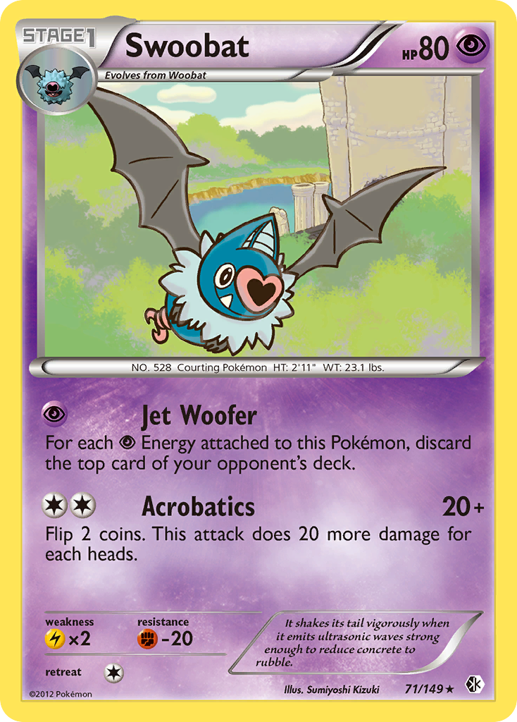 Swoobat - Boundaries Crossed - #71 - Pokemon TCG card