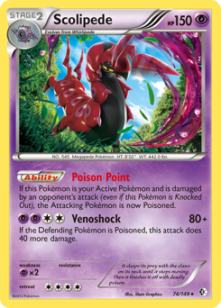Scolipede - Boundaries Crossed - #74 - Pokemon TCG card