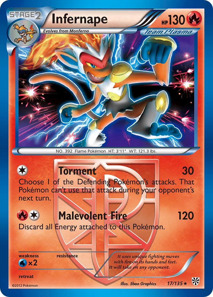 Infernape - Plasma Storm - #17 - Pokemon TCG card