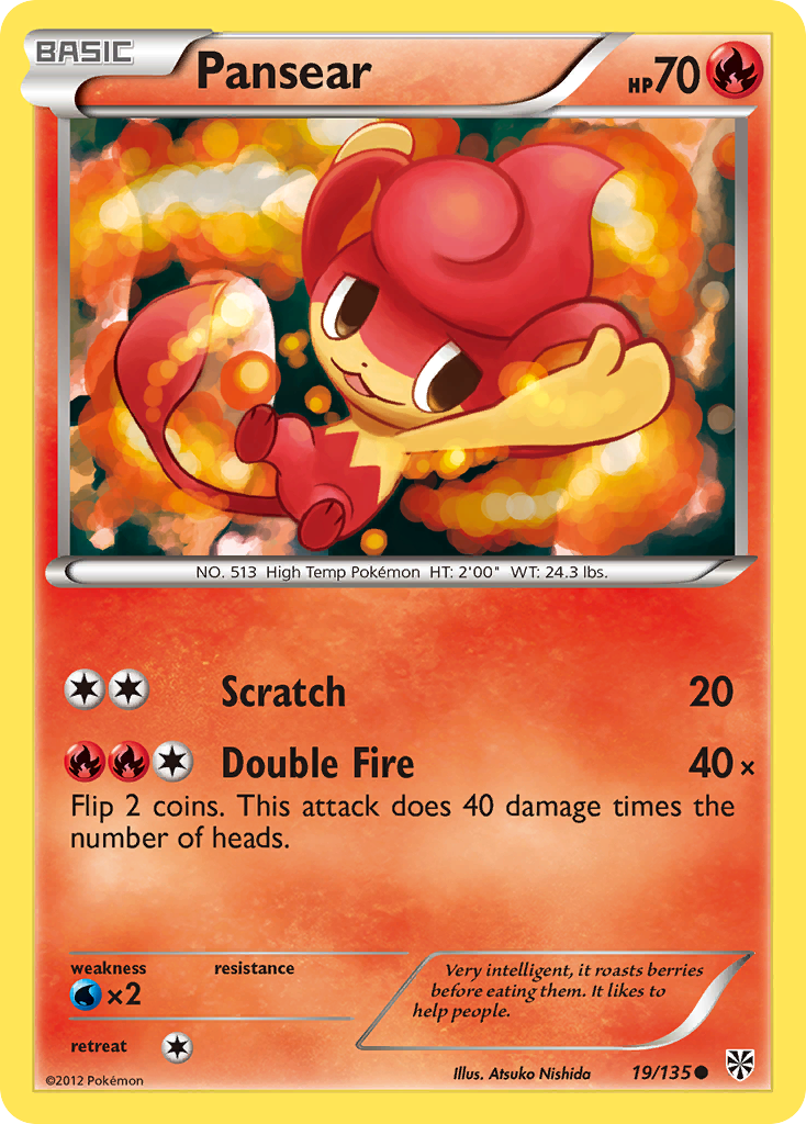 Pansear - Plasma Storm - #19 - Pokemon TCG card