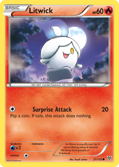 Litwick #21 Litwick - Plasma Storm - #21 - Pokemon TCG card