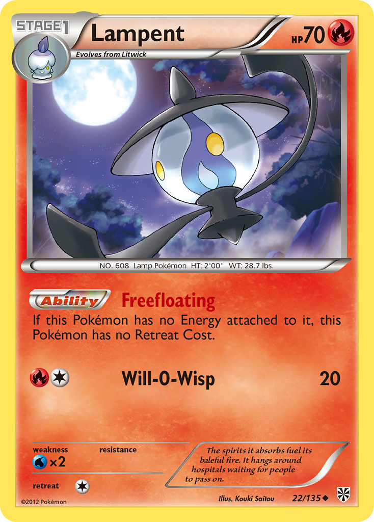Lampent - Plasma Storm - #22 - Pokemon TCG card