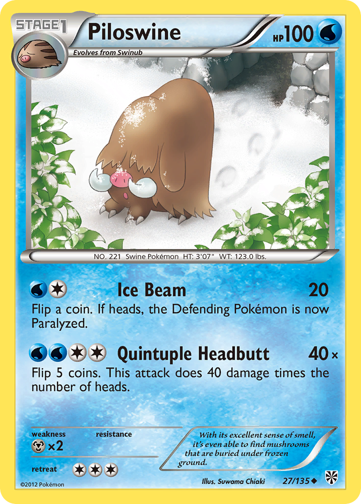 Piloswine - Plasma Storm - #27 - Pokemon TCG card