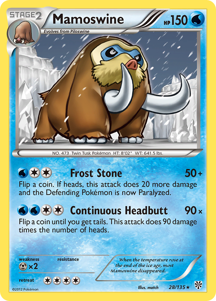 Mamoswine - Plasma Storm - #28 - Pokemon TCG card