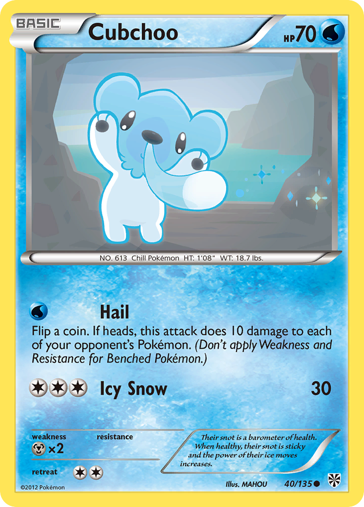 Cubchoo - Plasma Storm - #40 - Pokemon TCG card