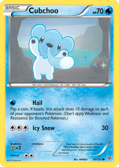 Cubchoo #40 Cubchoo - Plasma Storm - #40 - Pokemon TCG card
