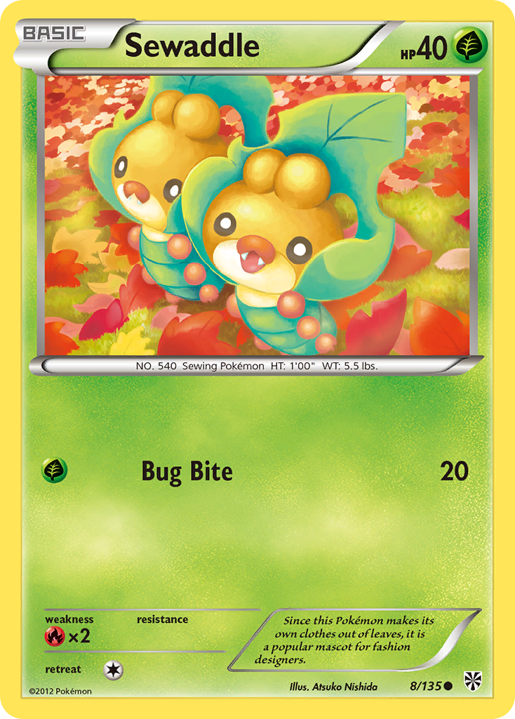 Sewaddle - Plasma Storm - #8 - Pokemon TCG card