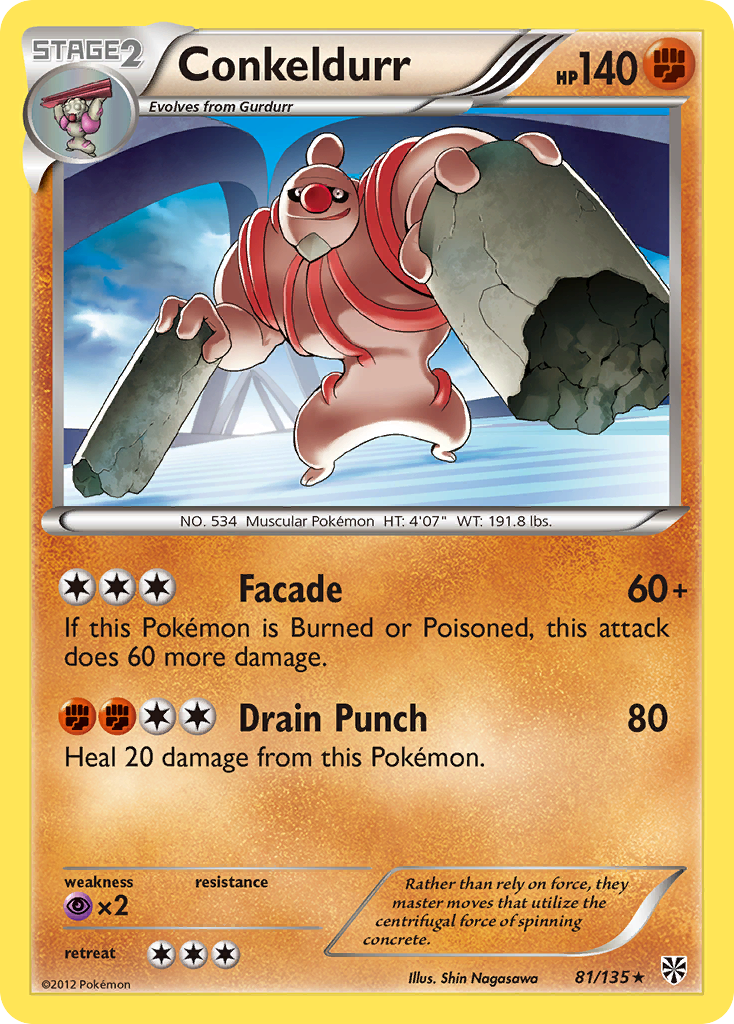 Conkeldurr - Plasma Storm - #81 - Pokemon TCG card