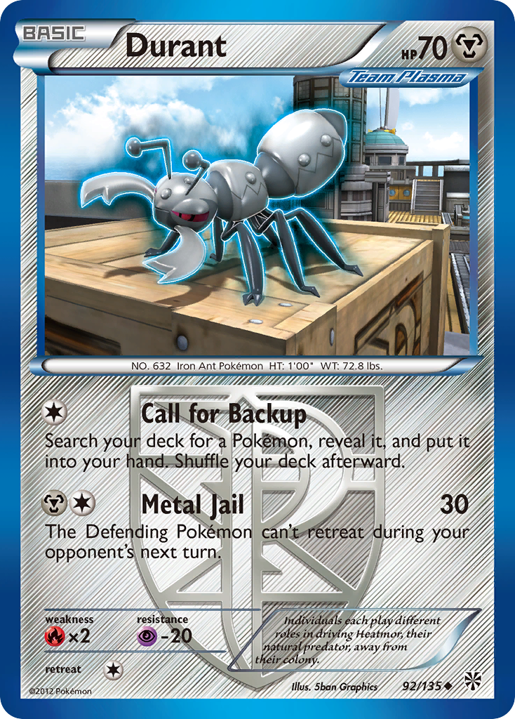 Durant - Plasma Storm - #92 - Pokemon TCG card