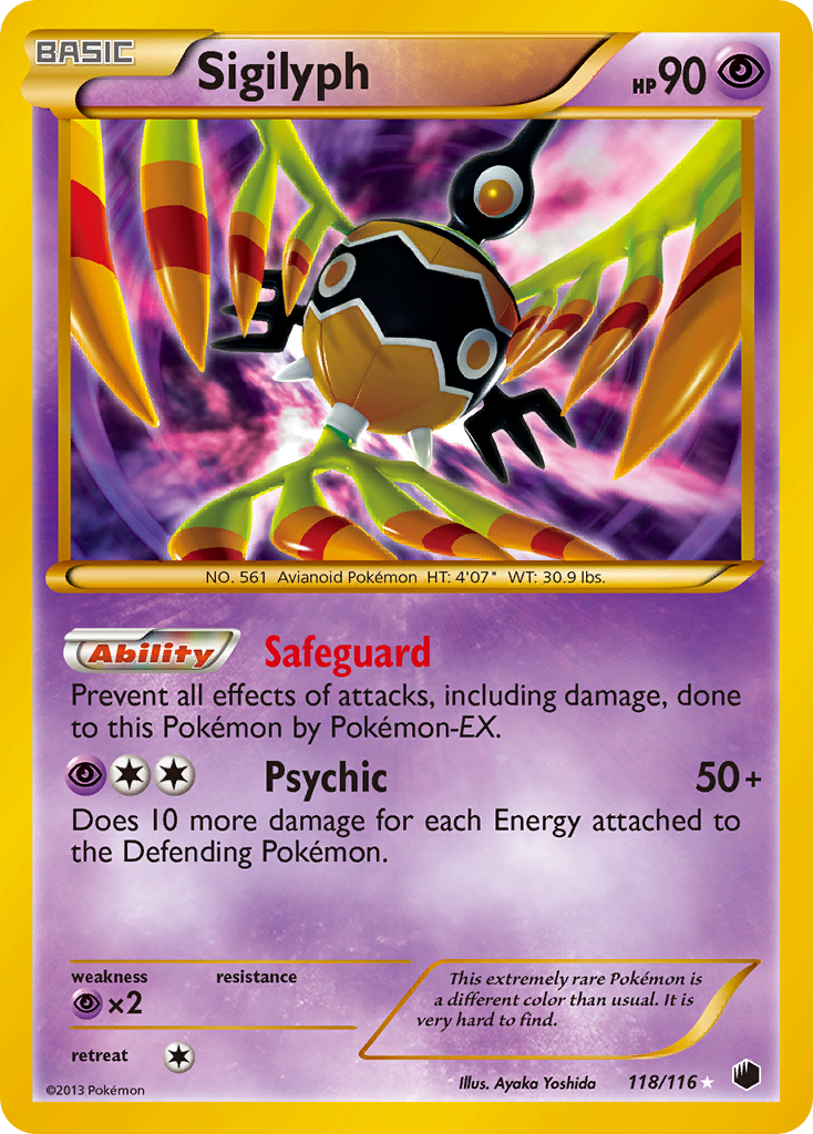 Sigilyph - Plasma Freeze - #118 - Pokemon TCG card