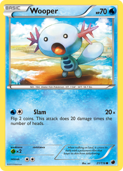 Wooper #21 Wooper - Plasma Freeze - #21 - Pokemon TCG card