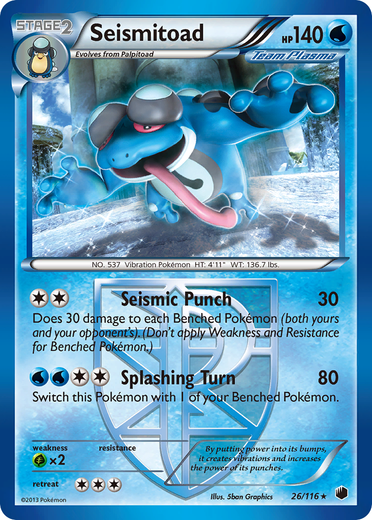 Seismitoad - Plasma Freeze - #26 - Pokemon TCG card