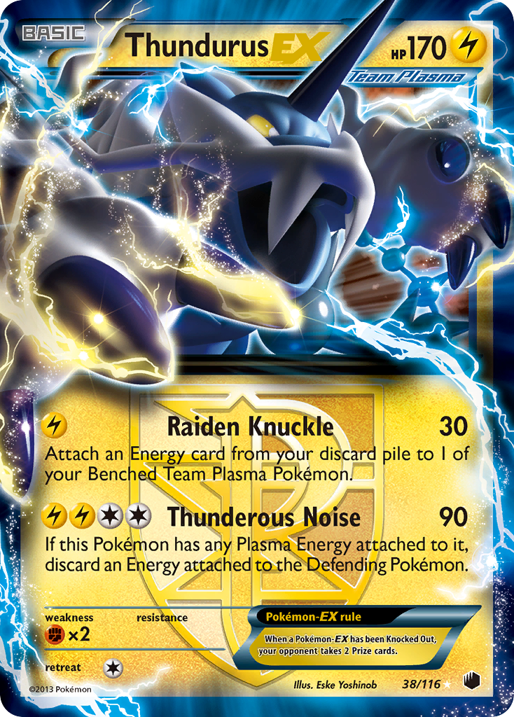 Thundurus-EX - Plasma Freeze - #38 - Pokemon TCG card
