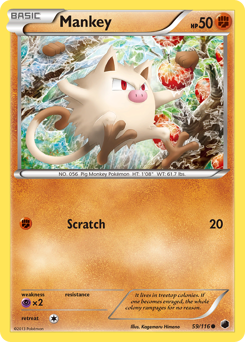 Mankey #59 Mankey - Plasma Freeze - #59 - Pokemon TCG card