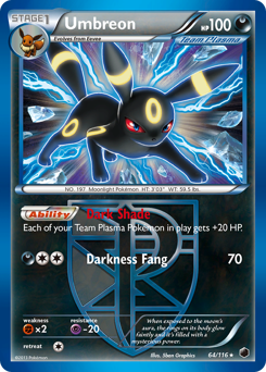 Umbreon #64 Umbreon - Plasma Freeze - #64 - Pokemon TCG card