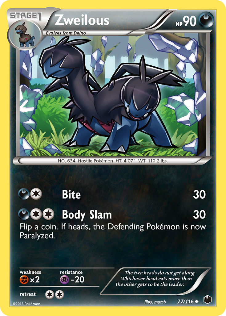 Zweilous - Plasma Freeze - #77 - Pokemon TCG card