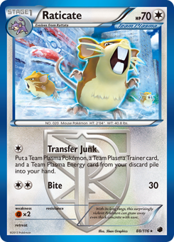 Raticate #88 Raticate - Plasma Freeze - #88 - Pokemon TCG card