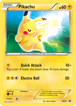 Pikachu #BW54 Pikachu - BW Black Star Promos - #BW54 - Pokemon TCG card